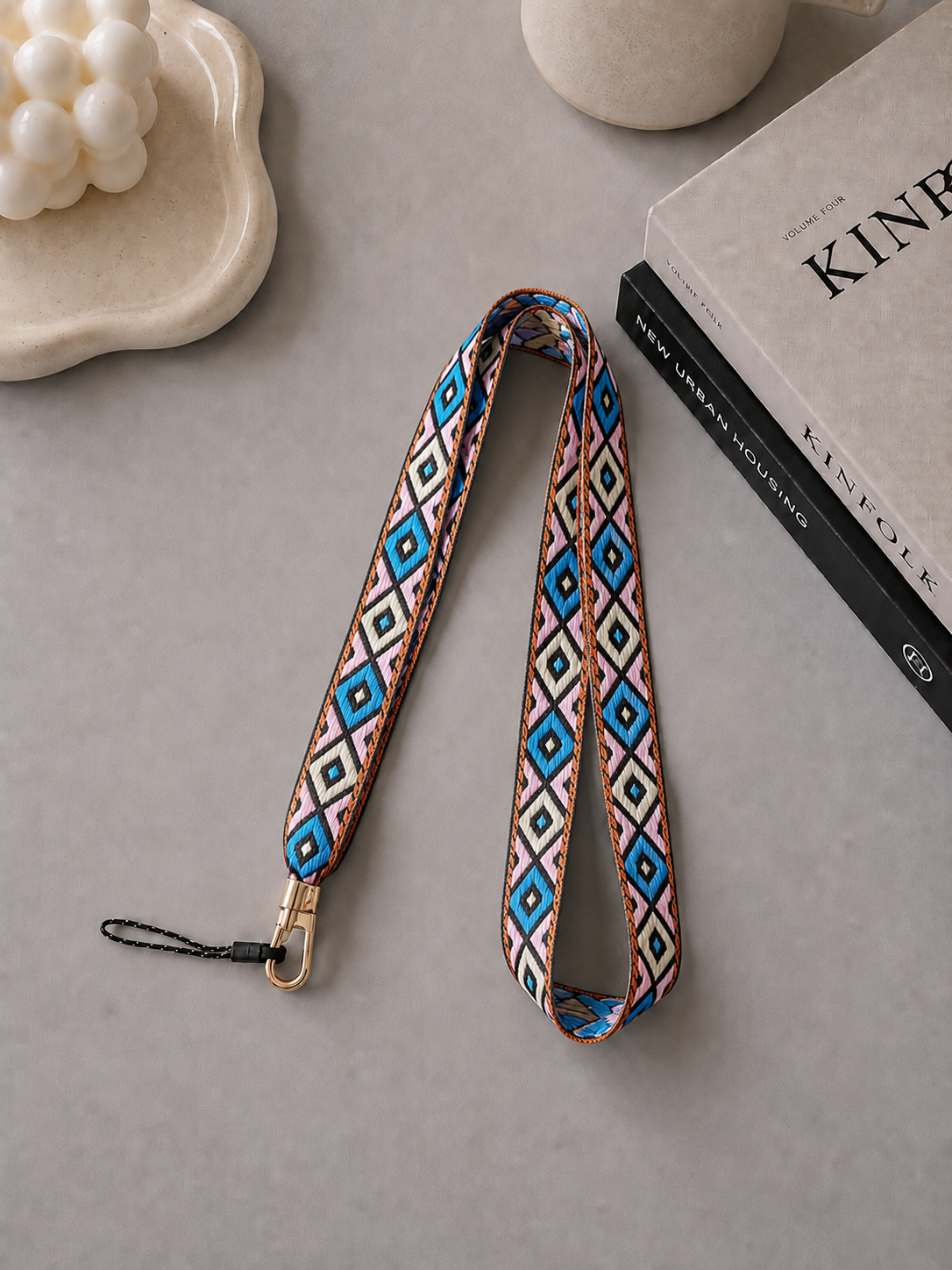 Midnight Aztec Long Lanyard